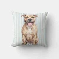 American Pitbull Dog Throw Pillow