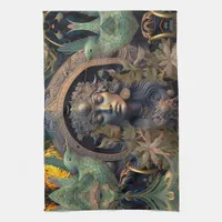 Tribal Hummingbird Goddess Kitchen Towel