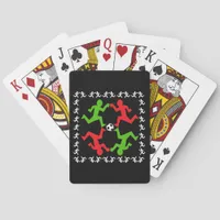 Soccer Players Running to the Ball Pattern Poker Cards