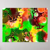 Digital Pour Painting Fluid Art  Poster