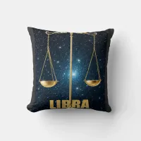 Libra astrology sign throw pillow