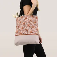 Abstract Floral Watercolor Pattern Autumn Colors Tote Bag