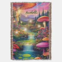 Trippy Hippy Fantasy Throw Blanket