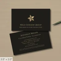 Modern Black Gold Logo Business Card