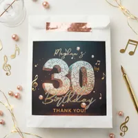 Retro Disco Ball Music 30th Birthday Thank You Favor Bag