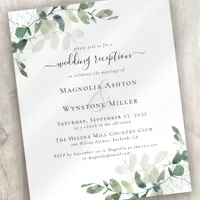 BUDGET Eucalyptus Wedding Reception Invitation