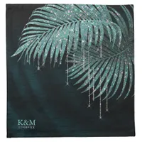 Jewel Palm Leaf Wedding Teal ID830 Cloth Napkin