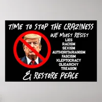 Trump Must Go  | Time to Restore Peace Poster