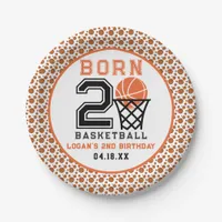 Born 2 Basketball | Sports  Boy's 2nd Birthday Paper Plates