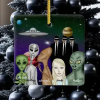 Different Alien Species, UFO, Planets Personalized Ceramic Ornament