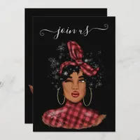 African American Christmas Bachelorette Party Invi Invitation