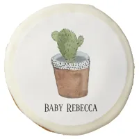 Potted Succulent Cactus Houseplant Custom Sugar Cookie