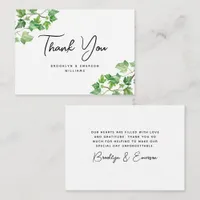 BUDGET Ivy Green Foliage Wedding Thank You Note Card