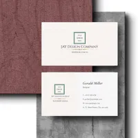 Modern Minimalist Green Border Corporate Logo Business Card