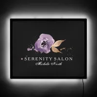 Watercolor Floral Amethyst Purple ID294  LED Sign