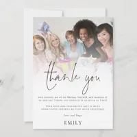 Modern Photo Overlay Bridal Shower Thank You Card
