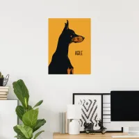 Yellow Doberman Poster