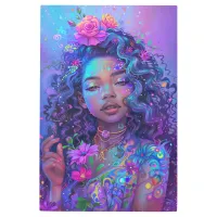 *~* Floral Wavy Hair  Woman SC4 Esoteric Goddess  Metal Print