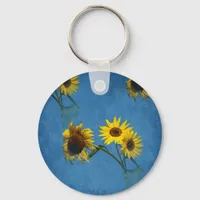 Sunflowers Abstract Keychain