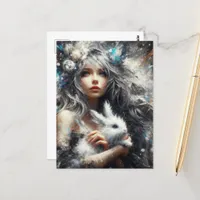 Fairy and Her Rabbit Postcard