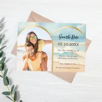 Photo arch beach wedding save the date