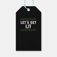 Let's Get Lit Pajamas Funny Cute Lights Christmas  Gift Tags