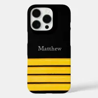 Black gold ship captain stripes iPhone 16 pro case