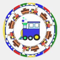 Choo Choo Train Prime Baby Shower Birthday Classic Round Sticker