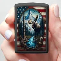 Moose In The Mountains Zippo Lighter