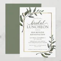 Elegant Eucalyptus Greenery Bridal Shower Luncheon Invitation