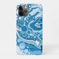  Blue Digital Fluid Art Marble Pour Painting Cells iPhone 11 Pro Case