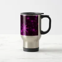 Snowflakes with Purple Background Travel Mug