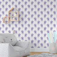 Cute Little Purple jellyfish Nursery Wallpaper