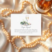 Pearls and Prosecco Bridal Shower Recipe Request Enclosure Card