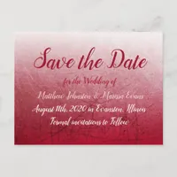 Deep Red Fade Bubbles  Save the Date Postcard