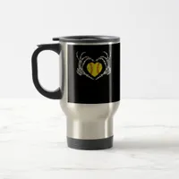 Softball Heart Skeleton Hand Halloween Costume Fun Travel Mug