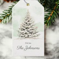 Rustic Woodland Winter Pine Tree Chic Christmas Gift Tags