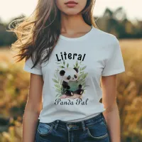 Funny Watercolor Panda Reading A Book  T-Shirt