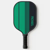 Solid Gray and Green Customizable Pickleball Paddle