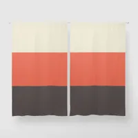 Color Block Warm Cream Orange Brown Stylish Modern Blackout Curtains