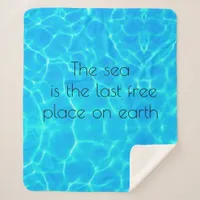 Transparent Aqua Turquoise Ocean Sea Motivational Sherpa Blanket