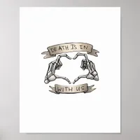 Heartagram Death Is Classic Skeleton Hand Heart Poster
