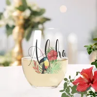 Aloha Vacation Retreat Keepsake Stemless Wine Glass