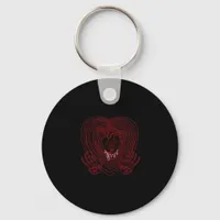 Crying Heart In Red Skeleton Hands Hearts Modern  Keychain