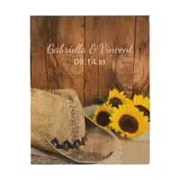Cowboy Hat, Sunflowers, Barn Wood Western Wedding Wood Wall Decor