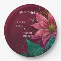 Luxurious Floral Wedding Invitation Suite Paper Plates