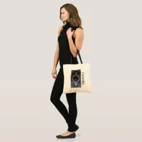 Dark Zodiac Astrology: Pisces Black Silver Name Tote Bag