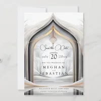 Exotic Gold Charcoal Arabian Flair Save The Date