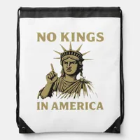 No Kings In America Statue Of  No Kings Day Protes Drawstring Bag