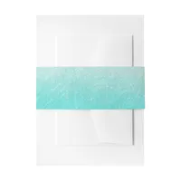 Teal Scratchy Wedding Belly Bands Invitation Belly Band